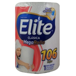 ELITE CLASICA - Papel toalla clasica MEGAROLLO doble hoja 106 hojas