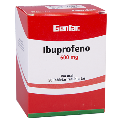 IBUPROFENO GENFAR - Tabletas recubiertas caja x 50 - 600 mg