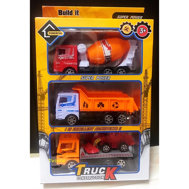 SET CARRITOS - Set de carritos de CONSTRUCCION caja x 3