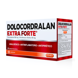 DOLOCORDRALAN EXTRA FORTE - Tabletas recubiertas caja x 10 - 500 mg + 50 mg (copiar)