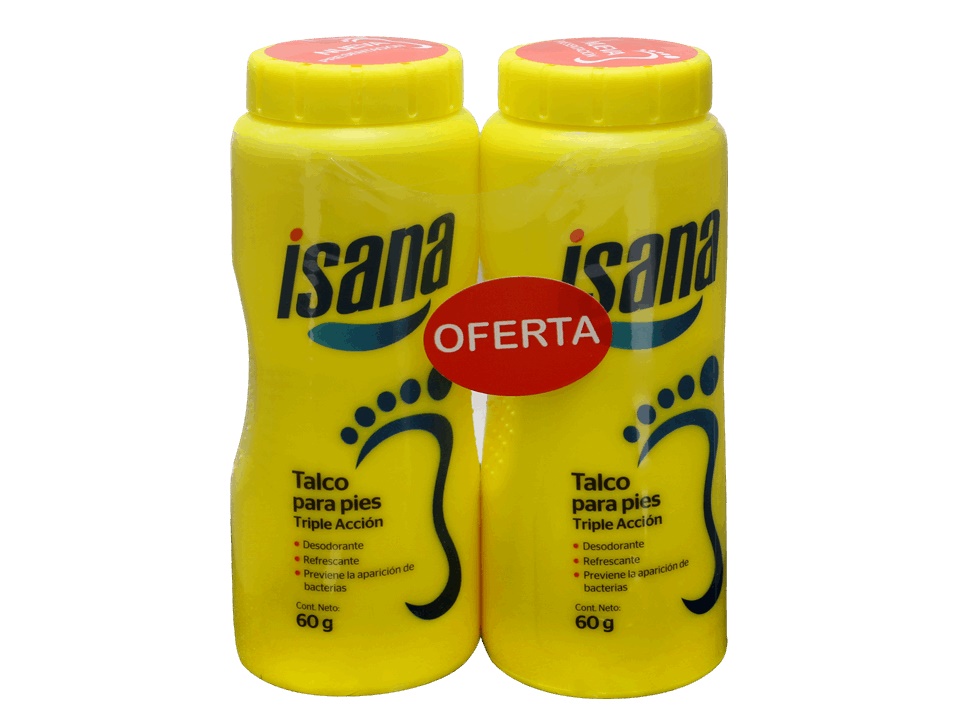 OFERTA ISANA - Talcos para pies TRIPLE ACCION x 240 g + 60 g (copiar)