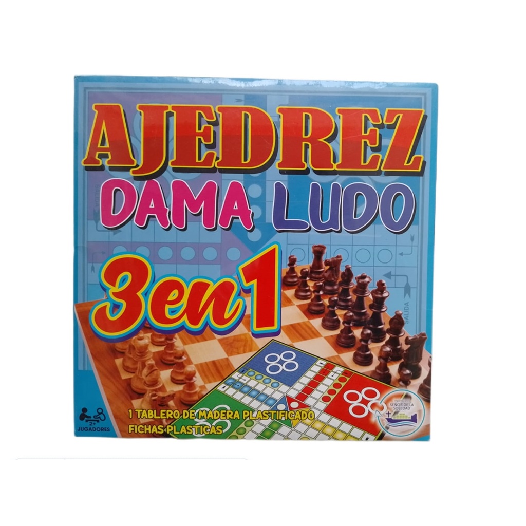 AJEDREZ DAMA LUDO - Juego didactico 3 en 1 (copiar)