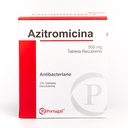 [AZITROMICINA PORTU] AZITROMICINA PORTUGAL - Tabletas recubiertas caja x 100 - 500 mg