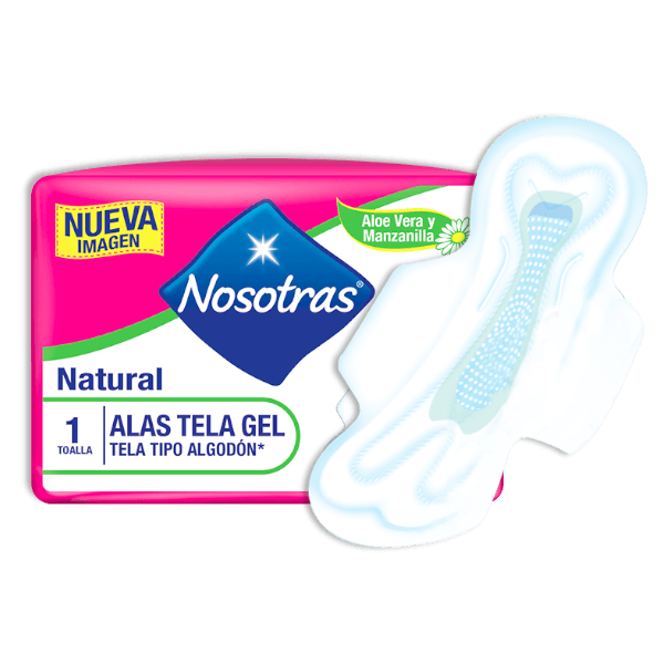 NOSOTRAS - Toallas femeninas NOSOTRAS - NATURAL ALAS TELA GEL x 1 unidad