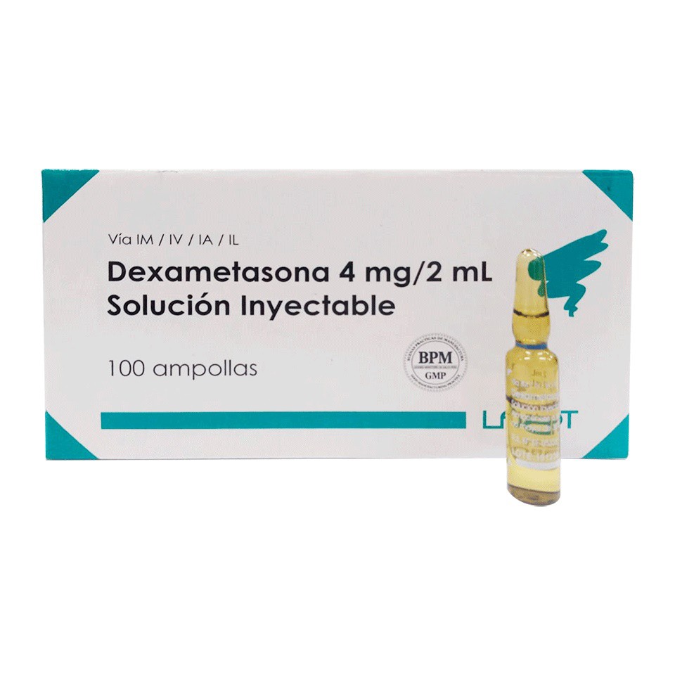 DEXAMETASONA - Solucion inyectable ampolla via I.M. - I.V. - I.A. caja x 25 - 4 mg / 2 mL (copiar)