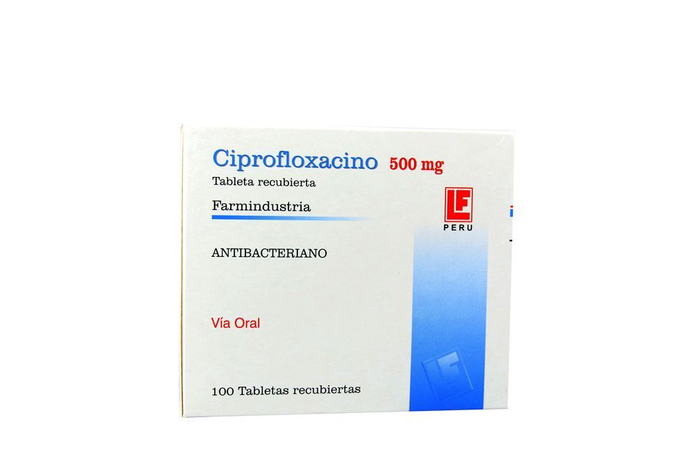 CIPROFLOXACINO - Tabletas recubiertas caja x 100 - 500 mg