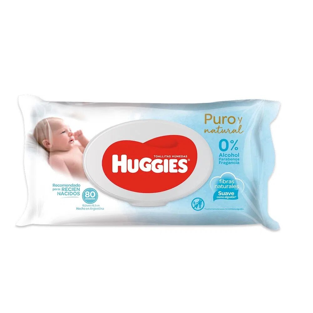 HUGGIES - Toallitas humedas para RECIEN NACIDOS - PURO Y NATURAL x 48 unidades (copiar)