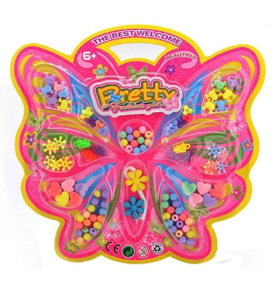SET CUENTAS - Set de cuentas para ninas JEWELRY BEADS - BLISTER MARIPOSA