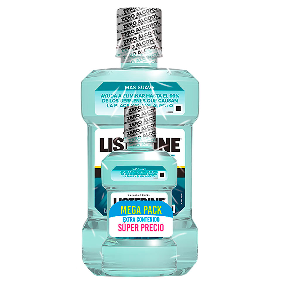 MEGA PACK LISTERINE COOL MINT ZERO ALCOHOL - Enjuague Bucal COOL MINT / ZERO ALCOHOL x 500 mL +  x 180 mL