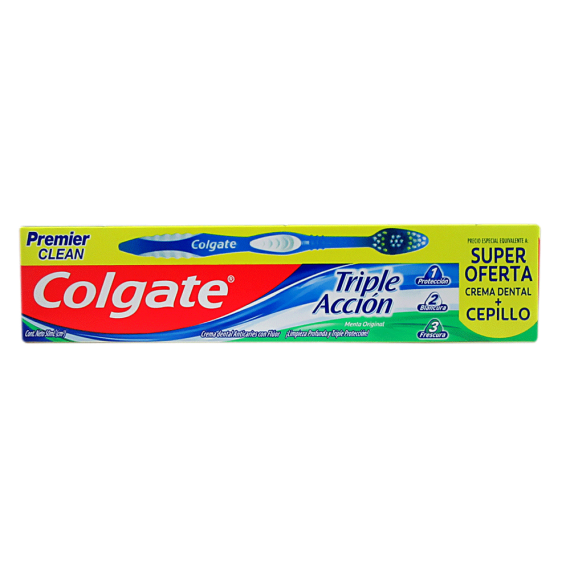 SUPER OFERTA COLGATE TRIPLE ACCION - Crema dental COLGATE Triple Accion x 50 mL + Cepillo dental COLGATE Premier CLEAN