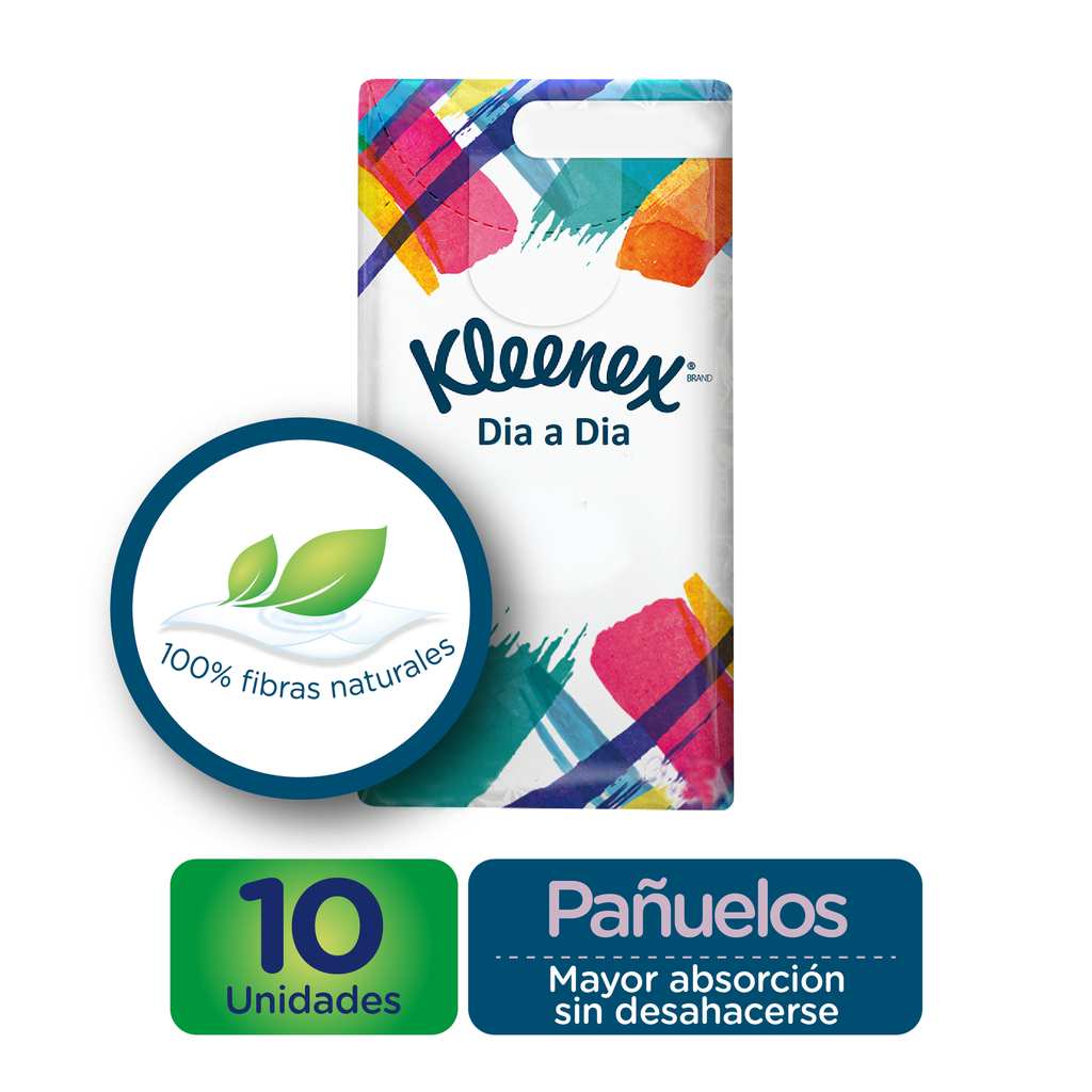 KLEENEX - Panuelos desechables KLEENEX - DIA A DIA - SUAVE Y RESISTENTE paquete x 10 panuelos