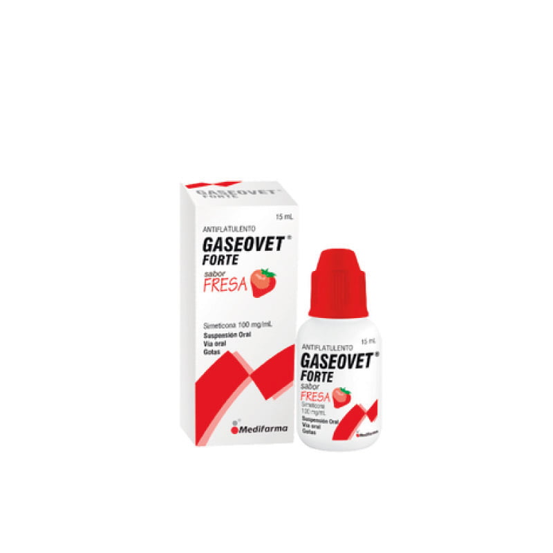 GASEOVET FORTE - Suspension oral gotas sabor FRESA x 15 mL - 100 mg / mL