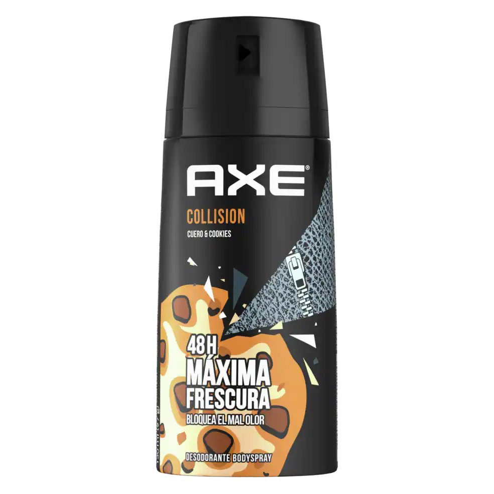 AXE - Desodorante corporal en spray COLLISION CUERO &amp; COOKIES 48H MAXIMA FRESCURA x 97 g / 150 mL