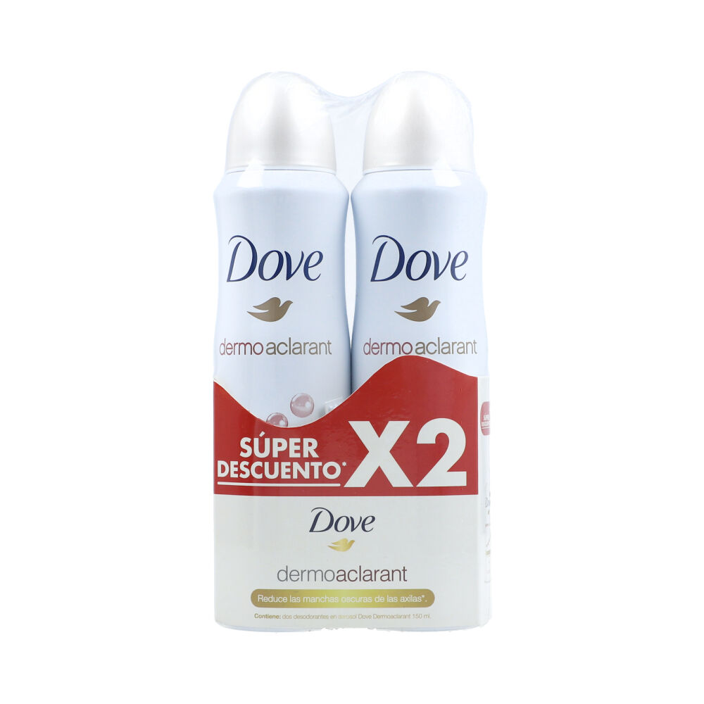 DOVE DERMO ACLARANT - Aerosol antitranspirante - 1/4 CREMA HUMECTANTE 48H x 89 g / 150 mL (copiar)