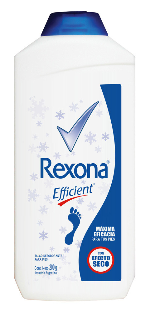 REXONA EFFICIENT - Talco Antibacterial para pies Rexona Efficient ORIGINAL x 100 g (copiar)