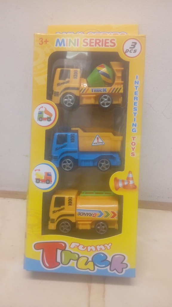 CARROS CONSTRUCCION - Carros de construccion FUNNY TRUCK en caja x 3