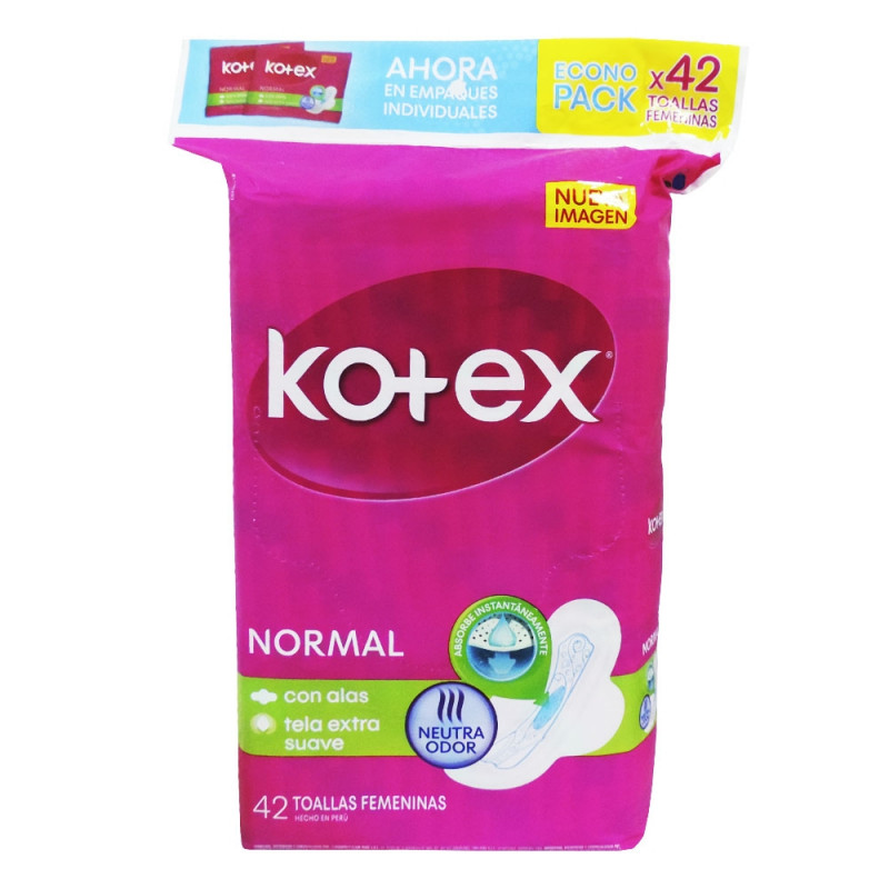 ECONO PACK KOTEX - Toallas femeninas KOTEX - NORMAL x 60 unidades (copiar)