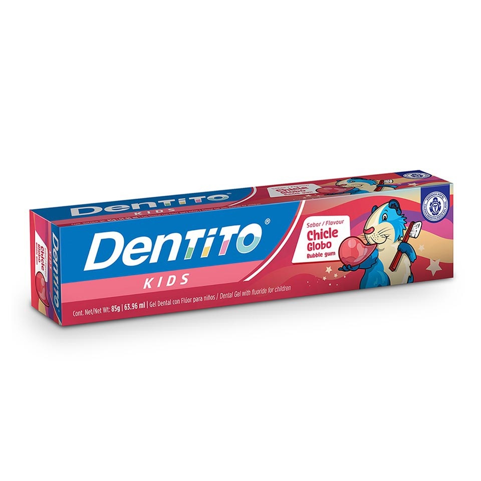 DENTITO KIDS - Gel dental con fluor para ninos sabor CHICLE GLOBO x 85 g - 63.96 mL