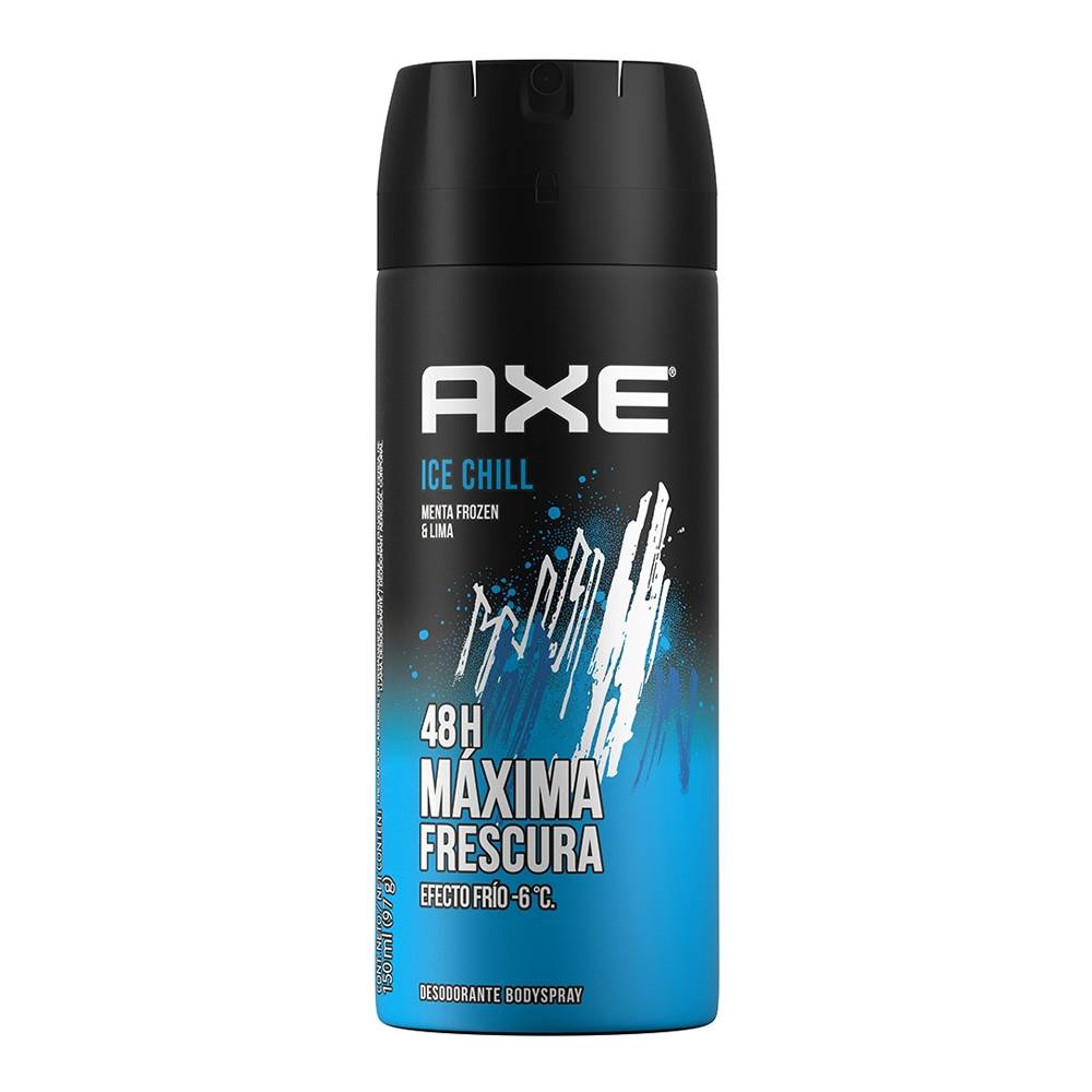 AXE - Aerosol antitranspirante ICE CHILL - MENTA FROZEN &amp; LIMA  48H MAXIMA FRESCURA EFECTO FRIO -6°C x 97 g / 150 mL