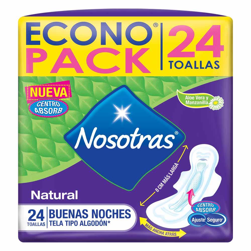 NOSOTRAS - Toallas femeninas NOSOTRAS - NATURAL BUENAS NOCHES x 1 unidad (copiar)