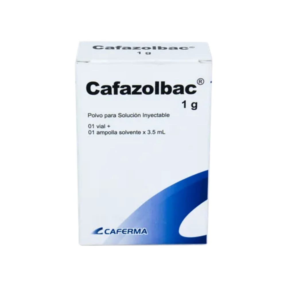 CAFAZOLBAC - Polvo para solucion inyectable - 1 vial + 1 ampolla solvente x 3.5 mL via I.M. - 1 g