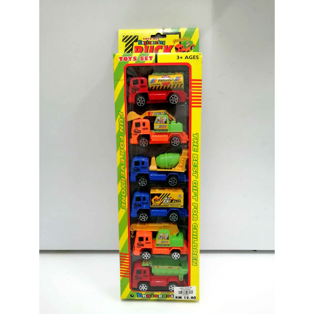 SET CARRITOS - Set de carritos TOYS SET ENGINEERING TRUCK caja x 6