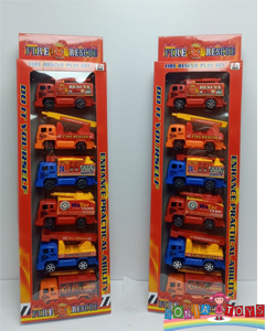 SET CARRITOS - Set de carritos FIRE RESCUE caja x 6