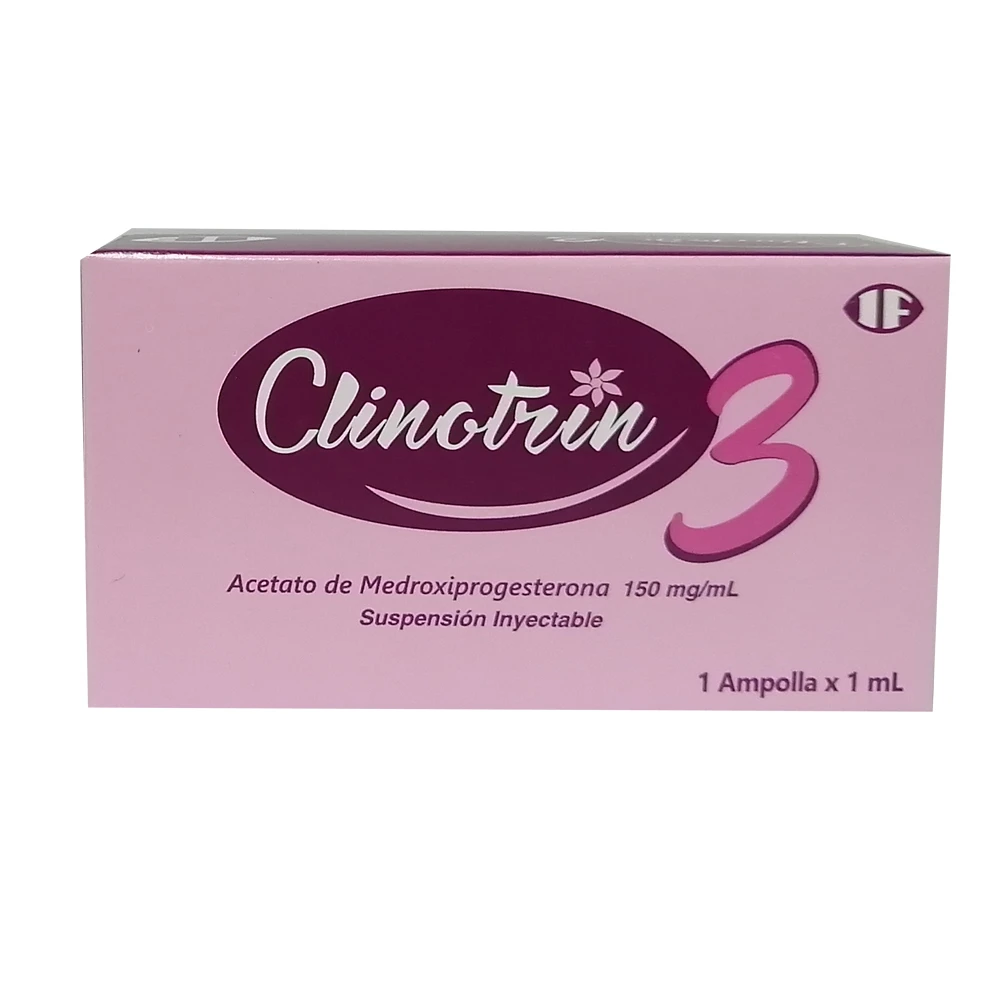CLINOTRIM 3 - Suspension inyectable caja x 1 mL via I.M. - 150 mg / mL