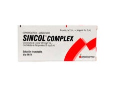 SINCOL COMPLEX - Solucion inyectable via I.M. - I.V. caja x 2 ampollas x 2 mL c/u - 100 mg / 2 mL + 15 mg / 2 mL