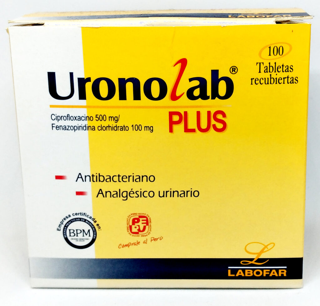 URONOLAB PLUS - Tabletas recubiertas caja x 100 - 500 mg + 100 mg