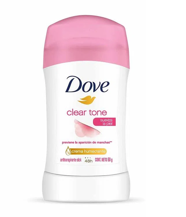 DOVE - Antitranspirante stick CLEAR TONE con 1/4 crema humectante 48h x 50 g