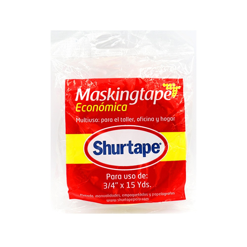 CINTA MASKINGTAPE - Cinta maskingtape Economica SHURTAPE 3/4&quot; x 15 yardas