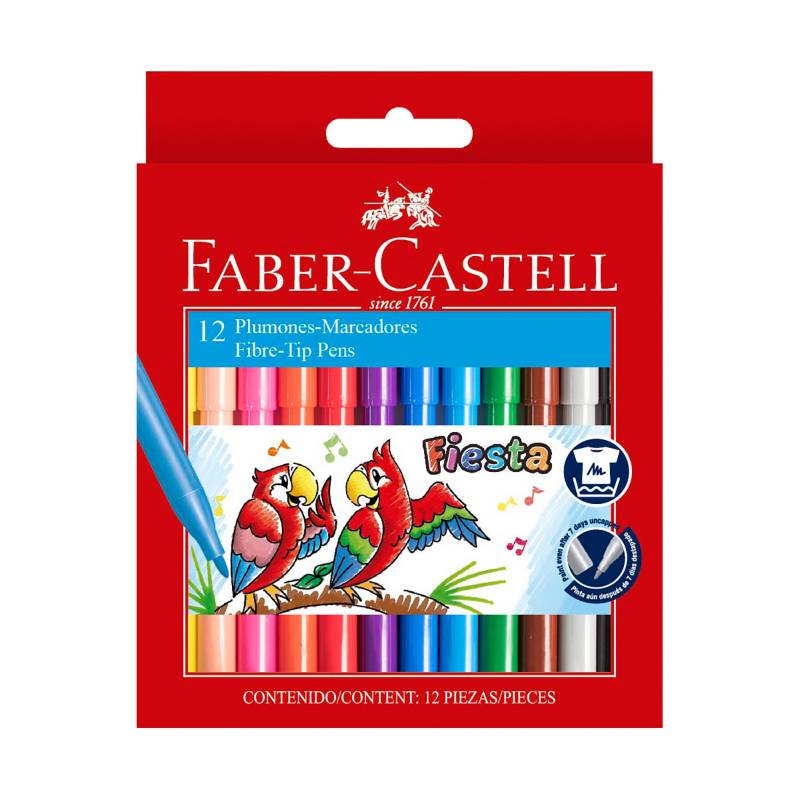 PLUMON PAPEL x 12 - Plumon de papel FIESTA 45 FABER CASTELL - CAJA x 12