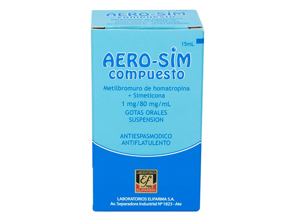 AERO - SIM - Suspension oral gotas - SABOR ANIS - x 15 mL - 80 mg