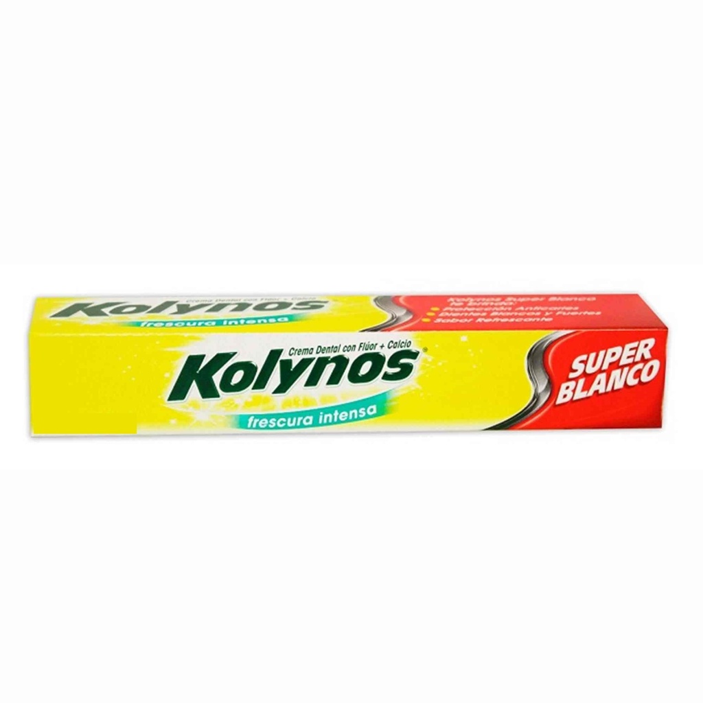 KOLYNOS - Crema dental con fluor + Calcio - SUPER BLANCO - FRESCURA INTENSA x 60 mL