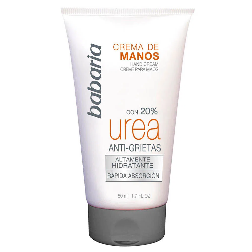 BABARIA - Crema de manos con 20% UREA - Anti grietas - altamente hidratante - rapida absorcion x 50 mL