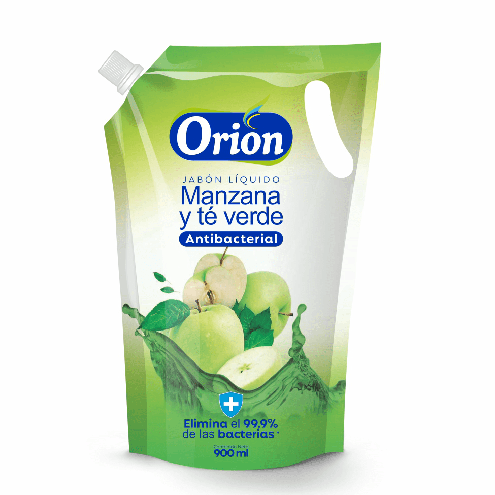 ORION - Jabon liquido MANZANA Y TE VERDE - ANTIBACTERIAL x 900 mL