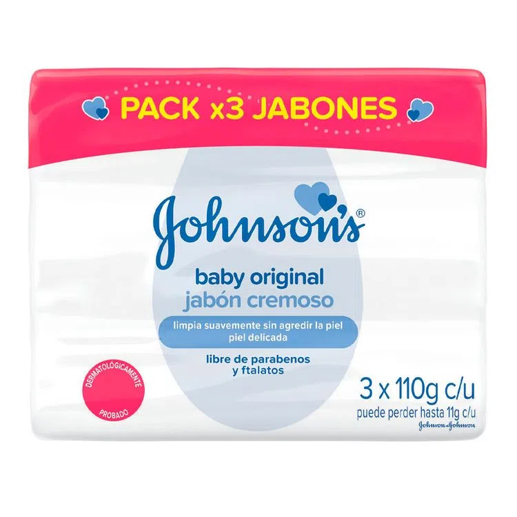 PACK x3 JABONES JOHNSONS - Pack x3 Johnsons BABY ORIGINAL - JABON CREMOSO 3 x 110 g c/u