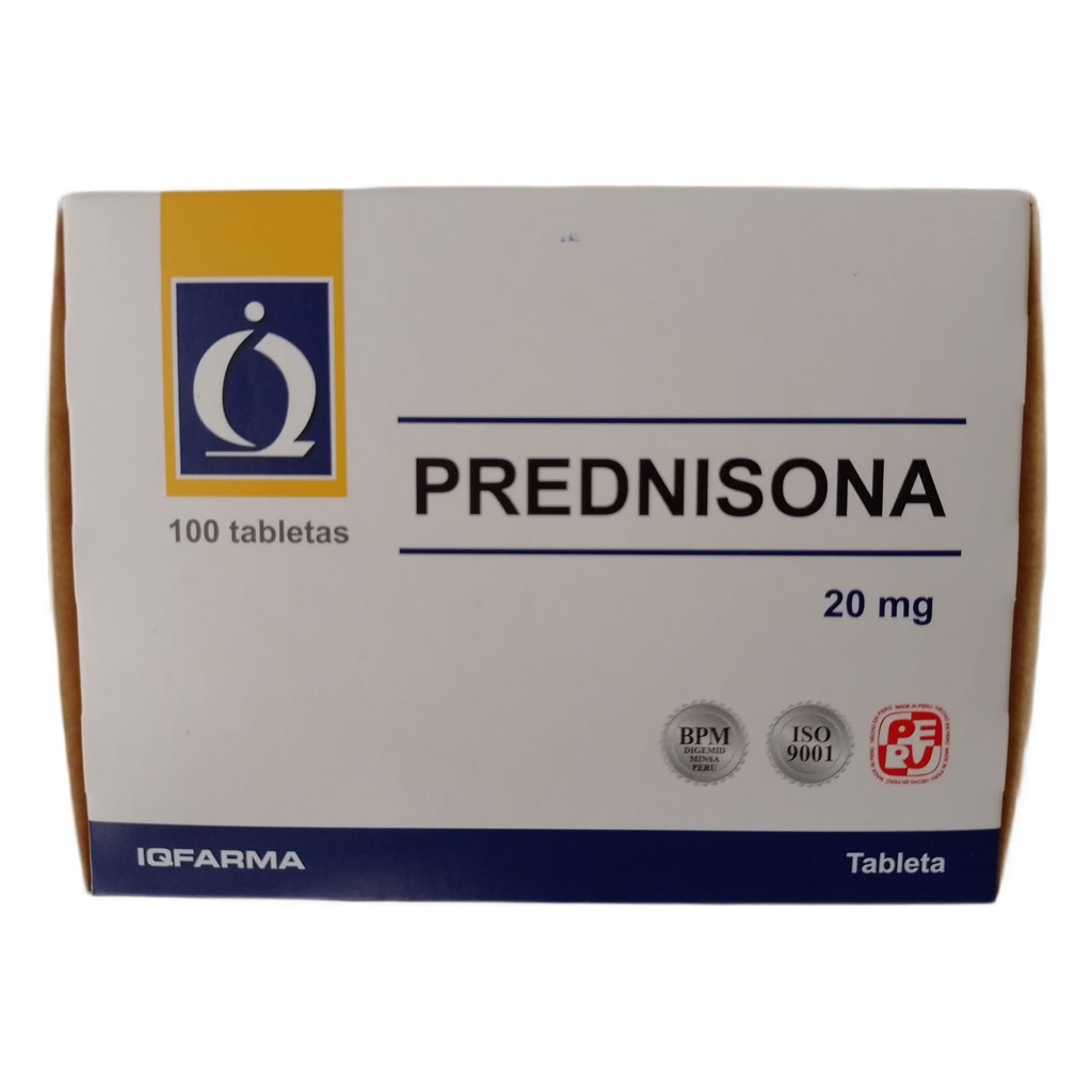 PREDNISONA IQFARMA - Tabletas caja x 100 - 20 mg