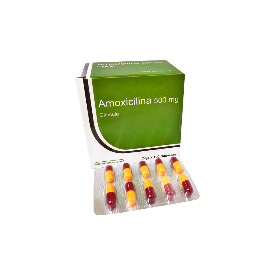 AMOXICILINA GEMEFAR - Capsulas caja x 100 - 500 mg