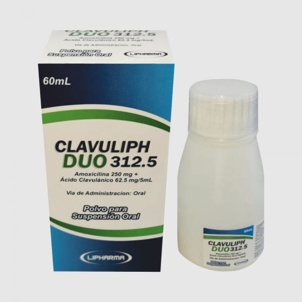 CLAVULIPH DUO 312.5 - Polvo para suspension oral x 60 mL - 250 mg + 62.5 mg / 5 mL