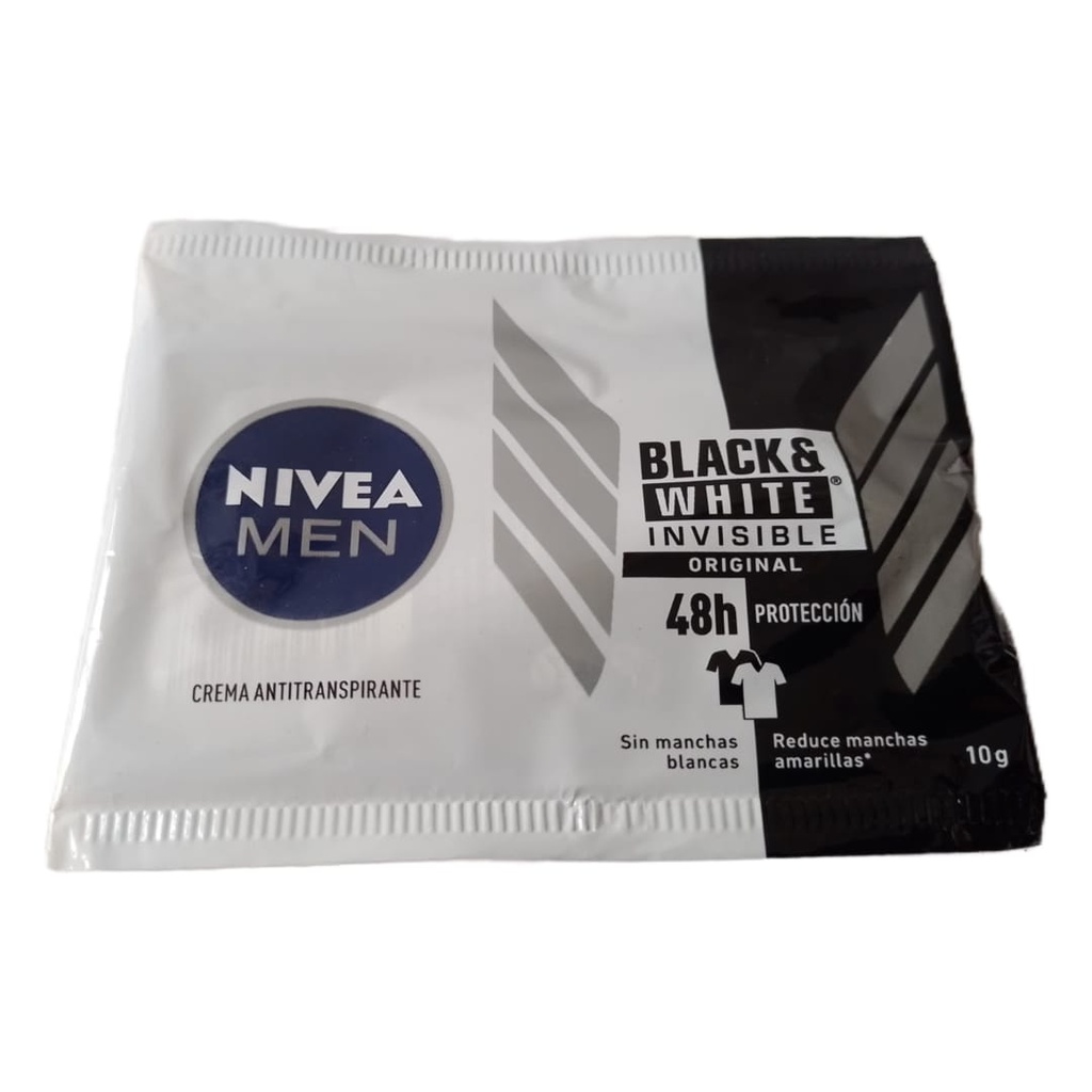 NIVEA MEN - Crema antitranspirante BLACK &amp; WHITE - INVISIBLE ORIGINAL 48H x 10 g