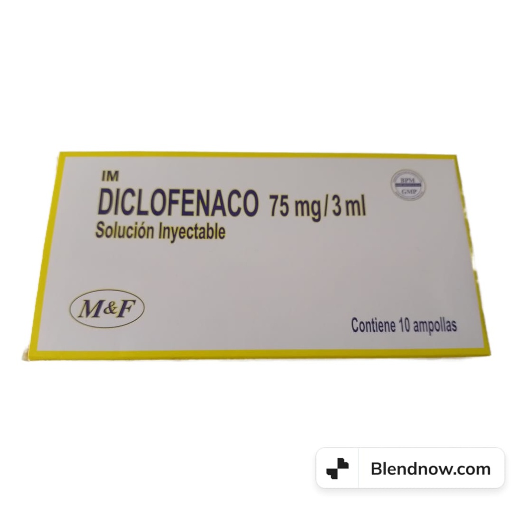 DICLOFENACO SODICO M&amp;F- Solucion inyectable ampolla via I.M. caja x 10 - 75 mg / 3 mL