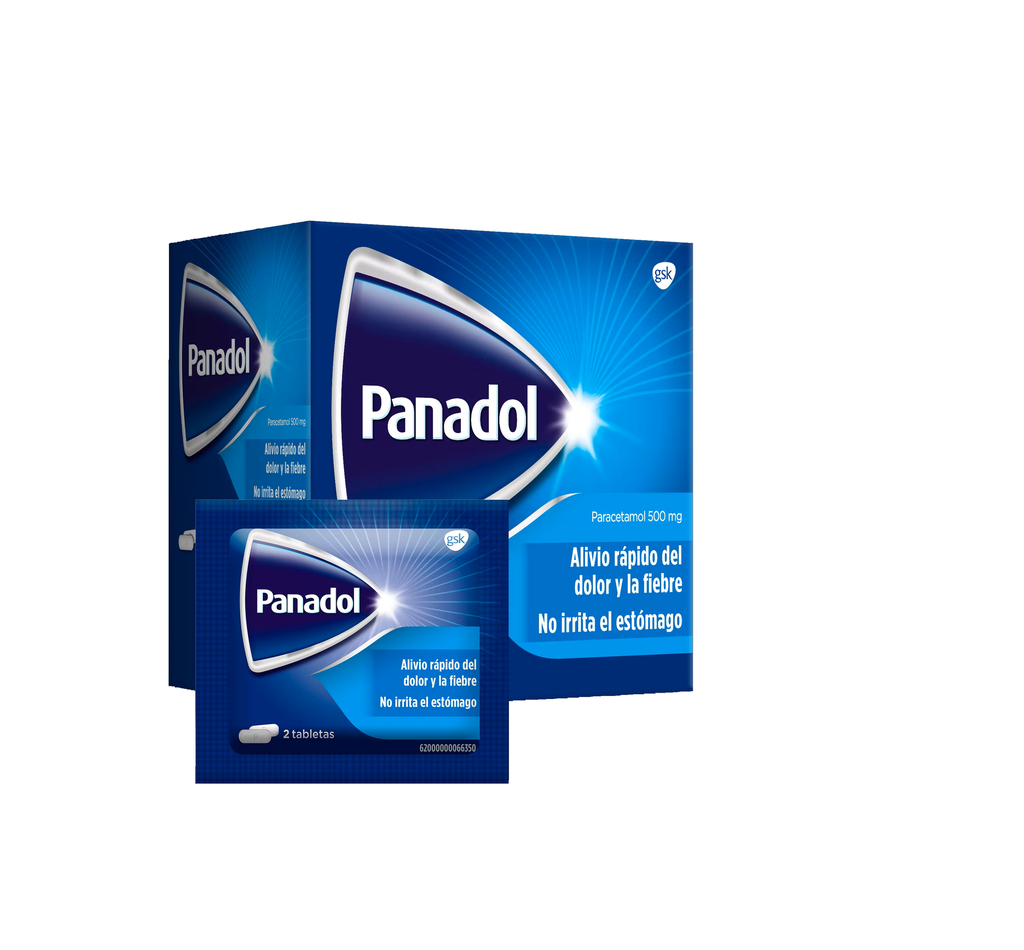 PANADOL - Tabletas caja x 100 (50 sobres x 2 c/u) - 500 mg (copiar)