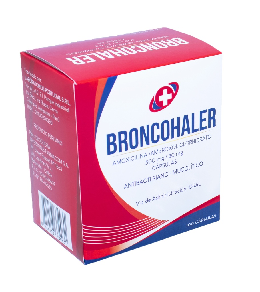 BRONCOHALER - Capsulas caja x 100 - 500 mg + 30 mg