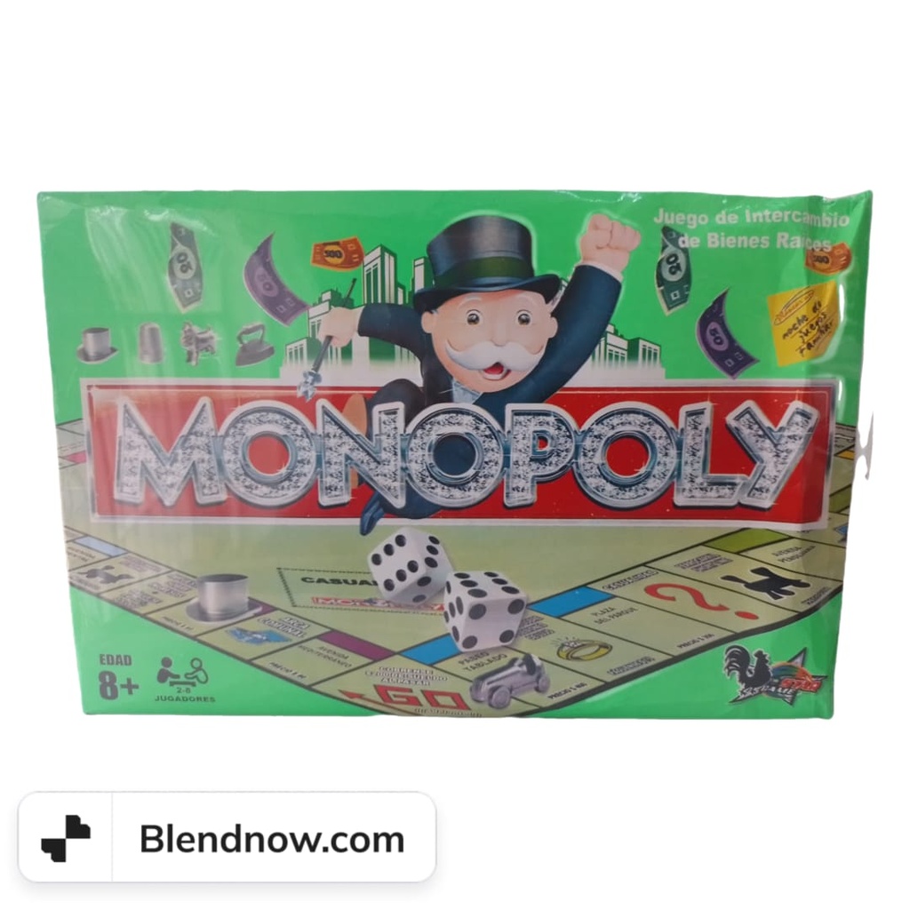 MONOPOLY - Monopolio letra plateada TABLERO DE MADERA CHICO