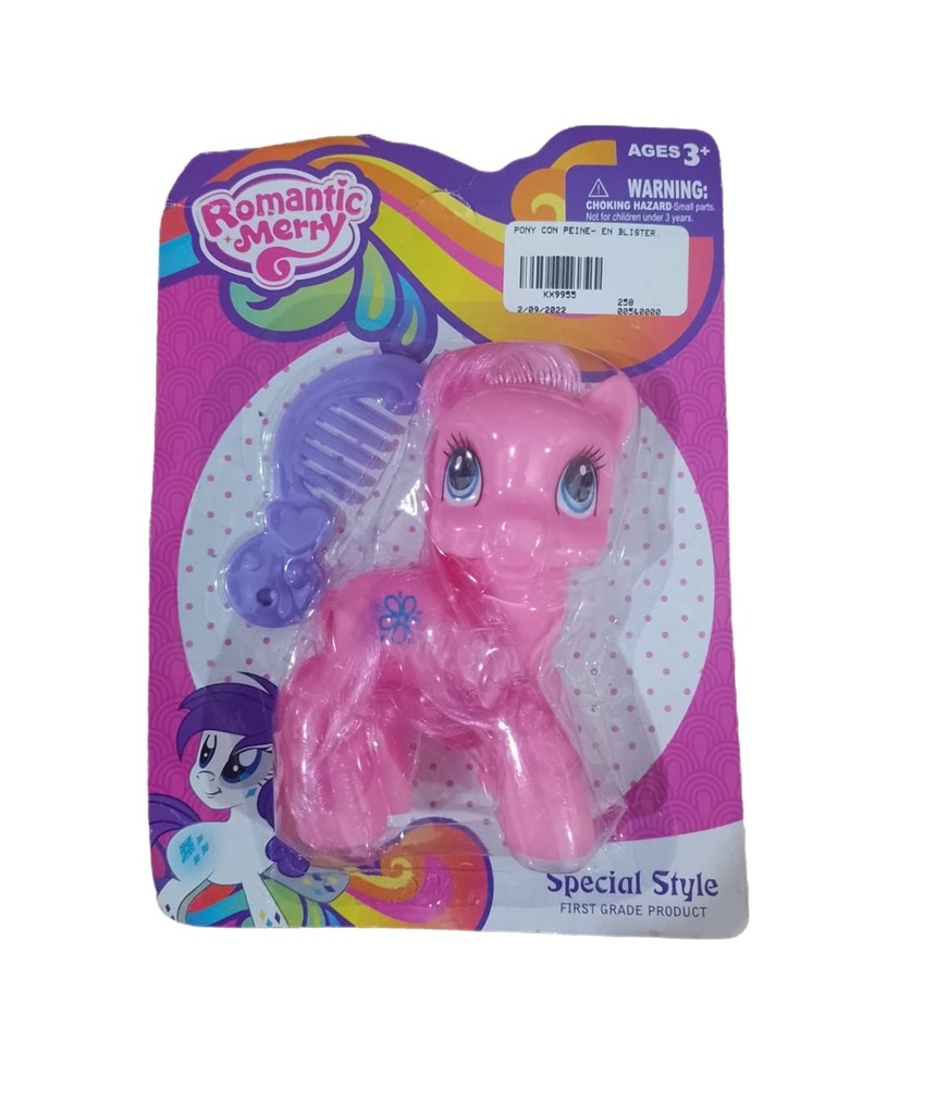 PONY - Juguete de pony ROMANTIC MERRY en blister