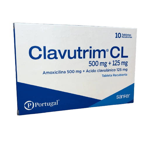 CLAVUTRIM CL - Tabletas recubiertas caja x 10 - 500 mg + 125 mg