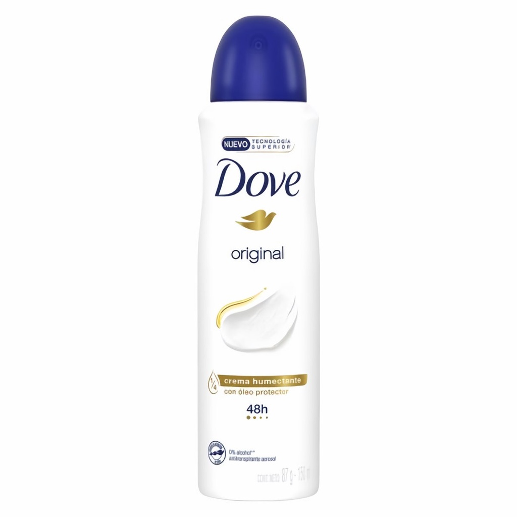 DOVE ORIGINAL - Aerosol antitranspirante - 1/4 CREMA HUMECTANTE 48H x 89 g / 150 mL (copiar)