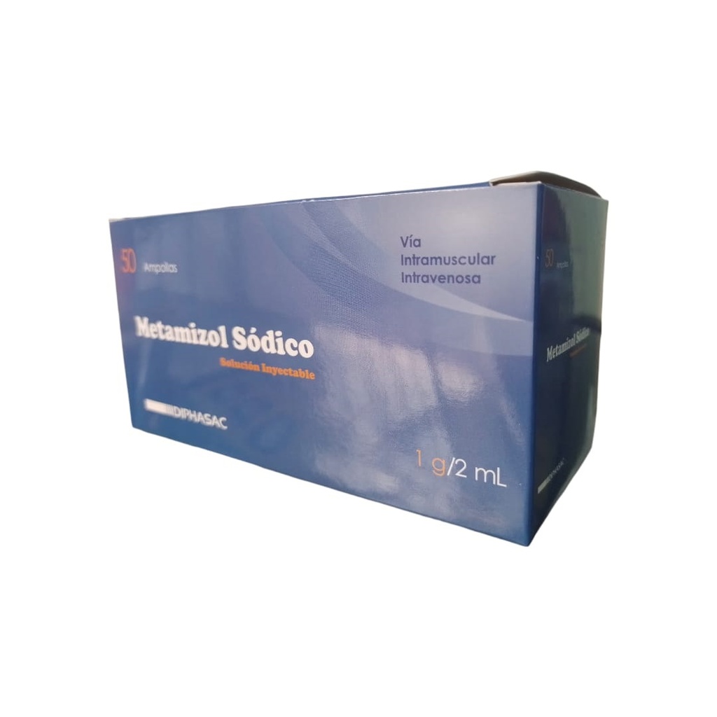 METAMIZOL SODICO DIPHASAC - Solucion inyectable ampolla x 2 mL via I.M - I.V. caja x 50 - 1 g / 2 mL